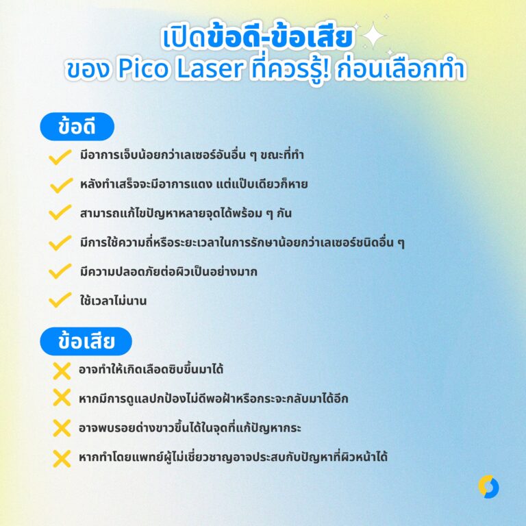 เปิดข้อดี-ข้อเสียของ Pico Laser ที่ควรรู้! ก่อนเลือกทำ