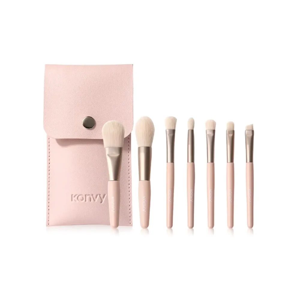 เซทแปรงแต่งหน้า Konvy Novice Portable Makeup Brush Set #Pink [7pcs]